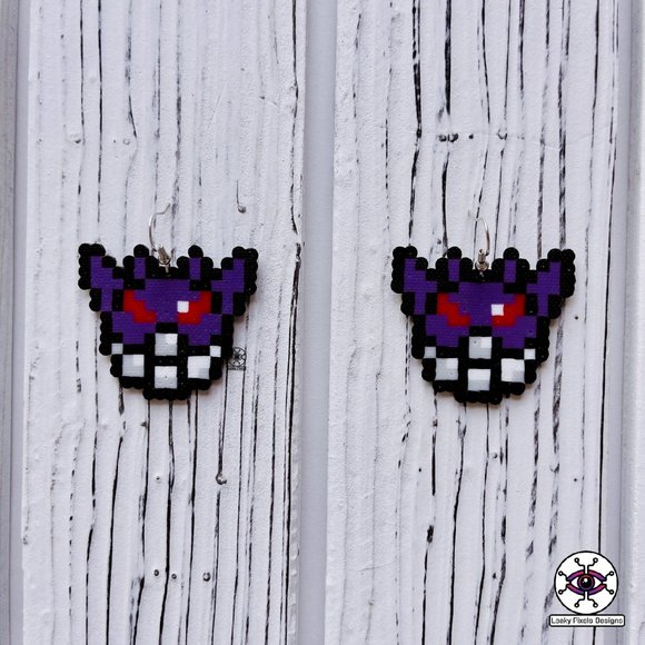 Pikachu Charizard Gengar Pokémon Pokéball Perler Earrings - Picture 8 of 10